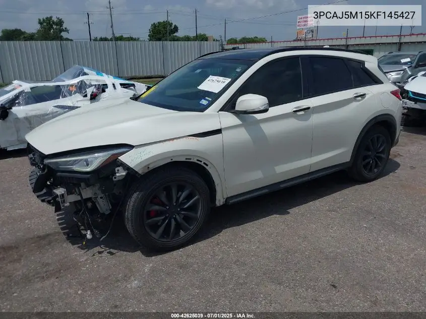 2019 Infiniti Qx50 Luxe VIN: 3PCAJ5M15KF145427 Lot: 42625039
