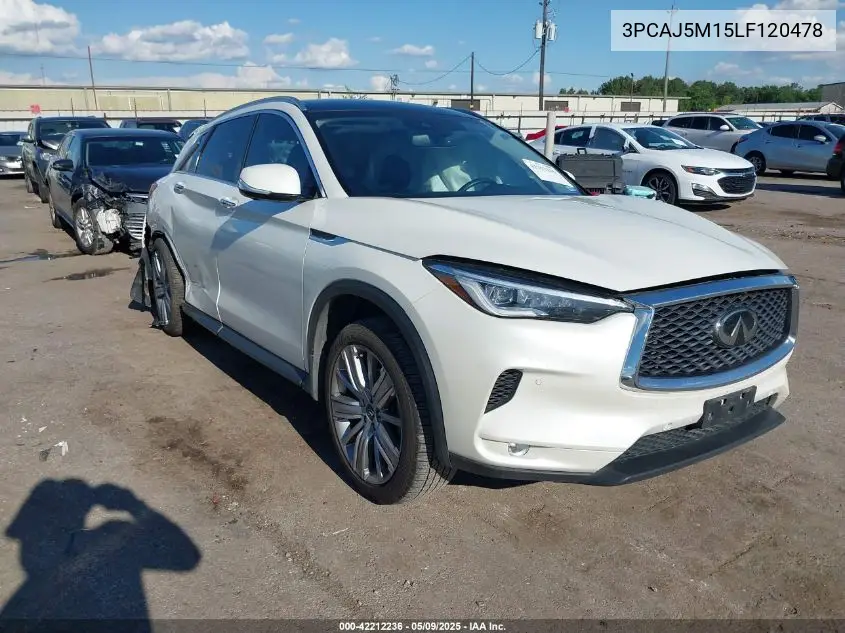 2020 Infiniti Qx50 Sensory VIN: 3PCAJ5M15LF120478 Lot: 42212236