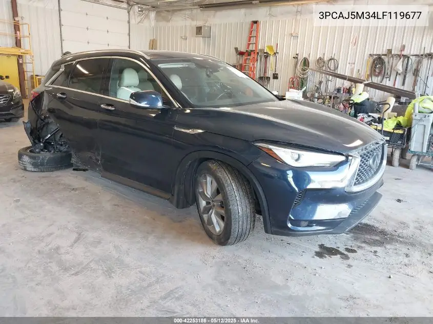 2020 Infiniti Qx50 Luxe Awd VIN: 3PCAJ5M34LF119677 Lot: 42253186