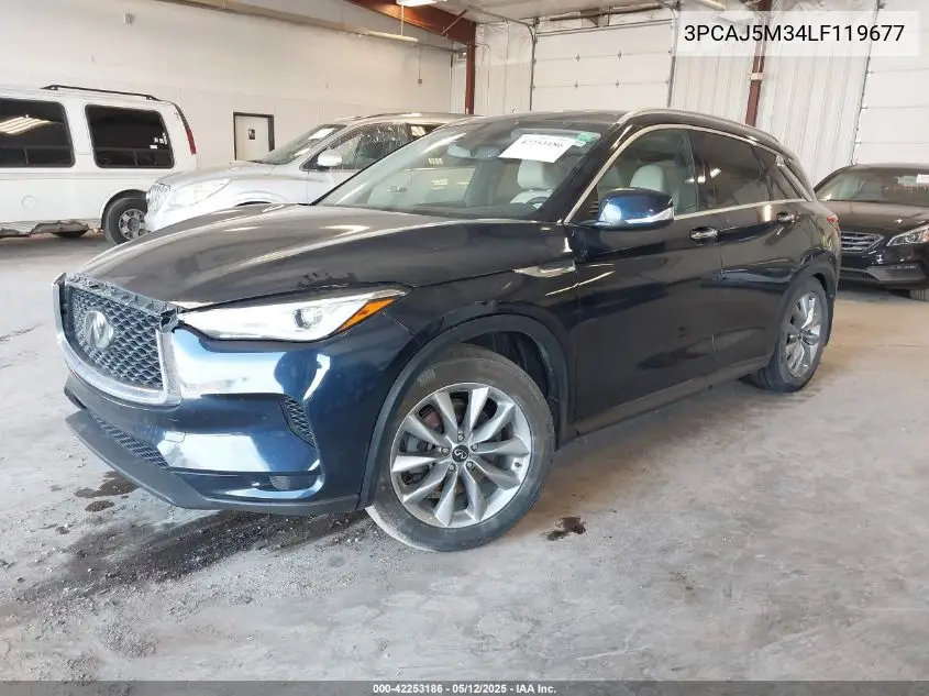 2020 Infiniti Qx50 Luxe Awd VIN: 3PCAJ5M34LF119677 Lot: 42253186