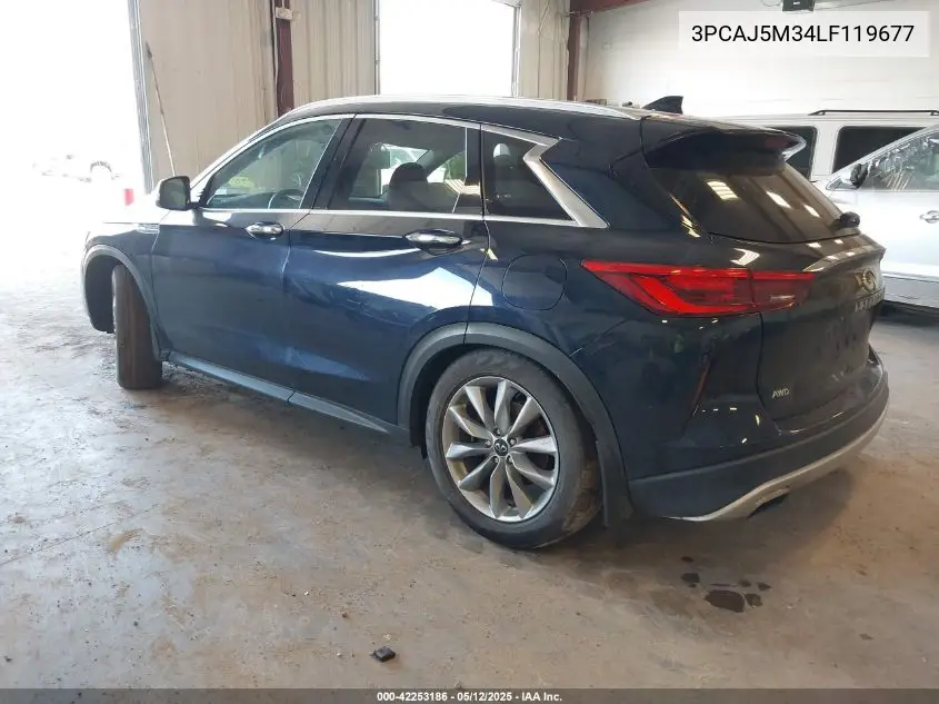 2020 Infiniti Qx50 Luxe Awd VIN: 3PCAJ5M34LF119677 Lot: 42253186