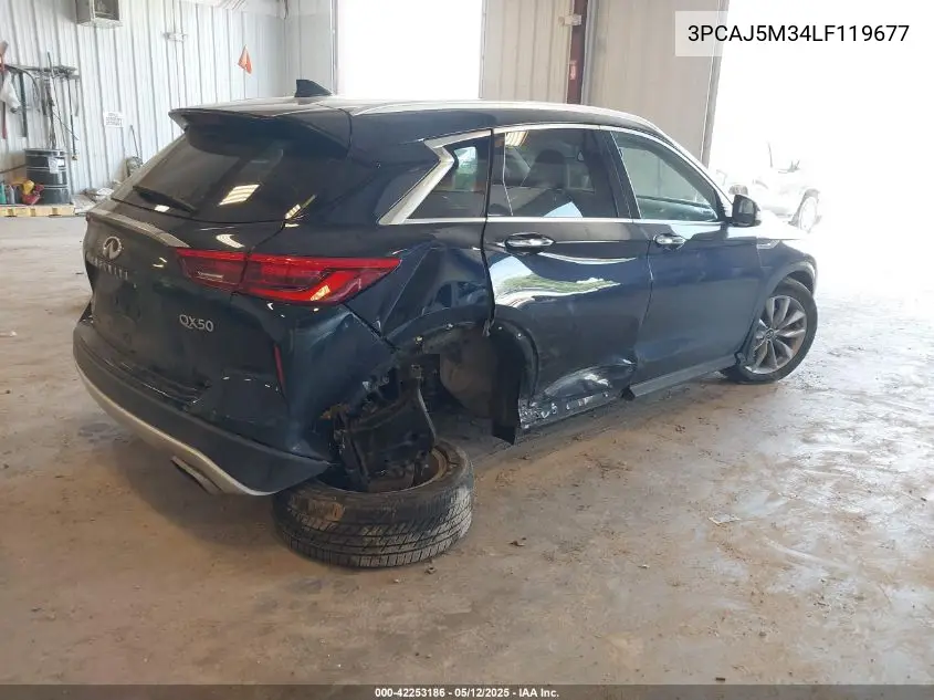 2020 Infiniti Qx50 Luxe Awd VIN: 3PCAJ5M34LF119677 Lot: 42253186