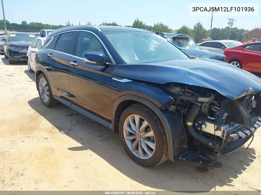 2020 Infiniti Qx50 Luxe VIN: 3PCAJ5M12LF101936 Lot: 42594787