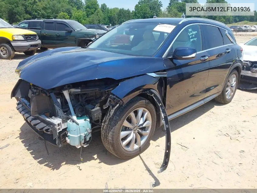 2020 Infiniti Qx50 Luxe VIN: 3PCAJ5M12LF101936 Lot: 42594787