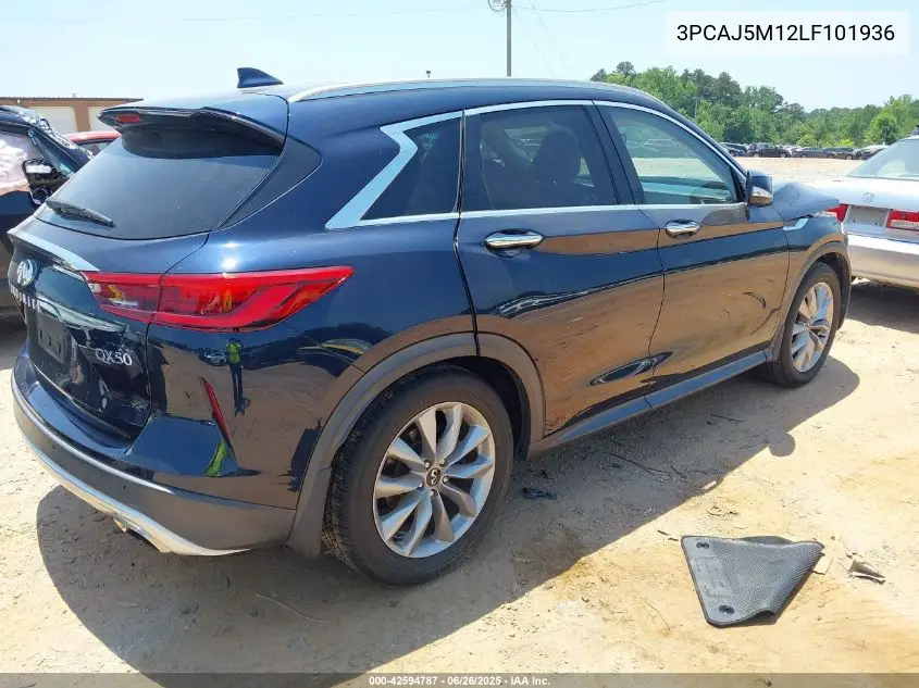 2020 Infiniti Qx50 Luxe VIN: 3PCAJ5M12LF101936 Lot: 42594787