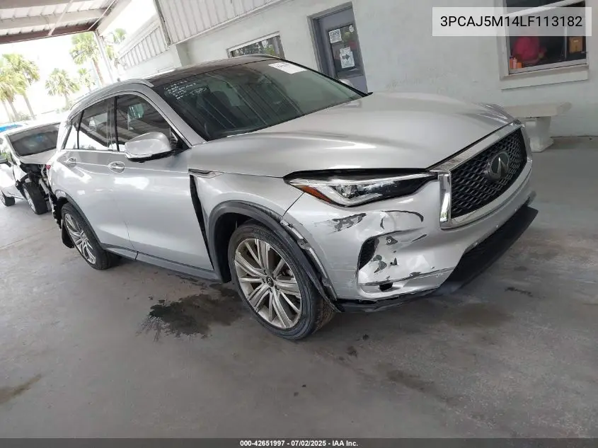 2020 Infiniti Qx50 Sensory VIN: 3PCAJ5M14LF113182 Lot: 42651997