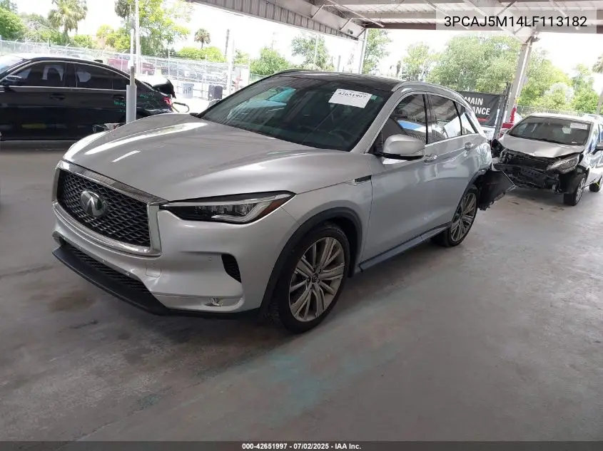 2020 Infiniti Qx50 Sensory VIN: 3PCAJ5M14LF113182 Lot: 42651997