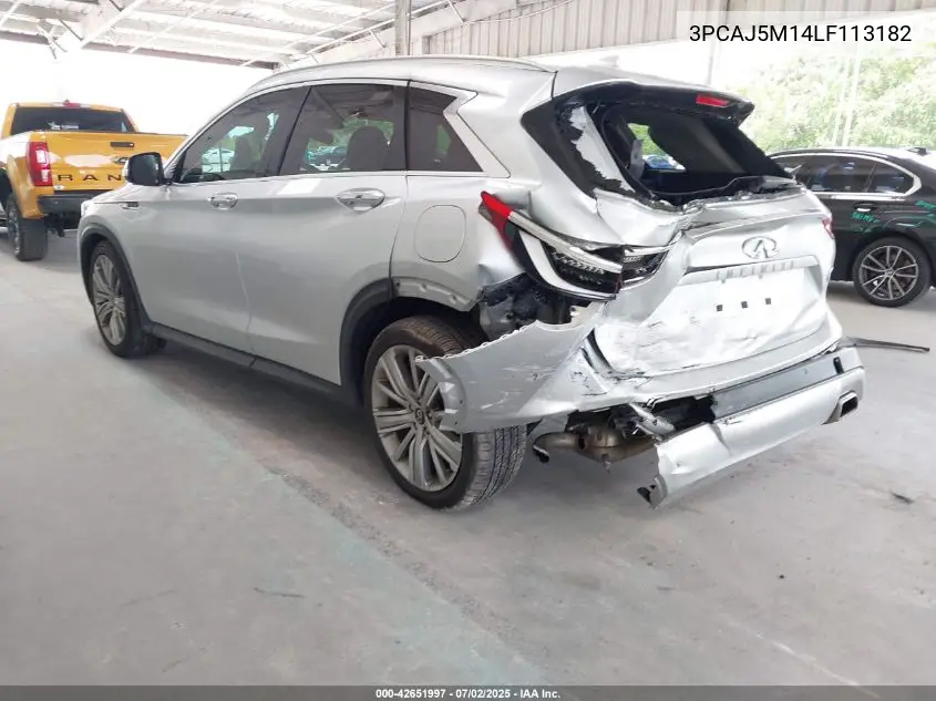 2020 Infiniti Qx50 Sensory VIN: 3PCAJ5M14LF113182 Lot: 42651997