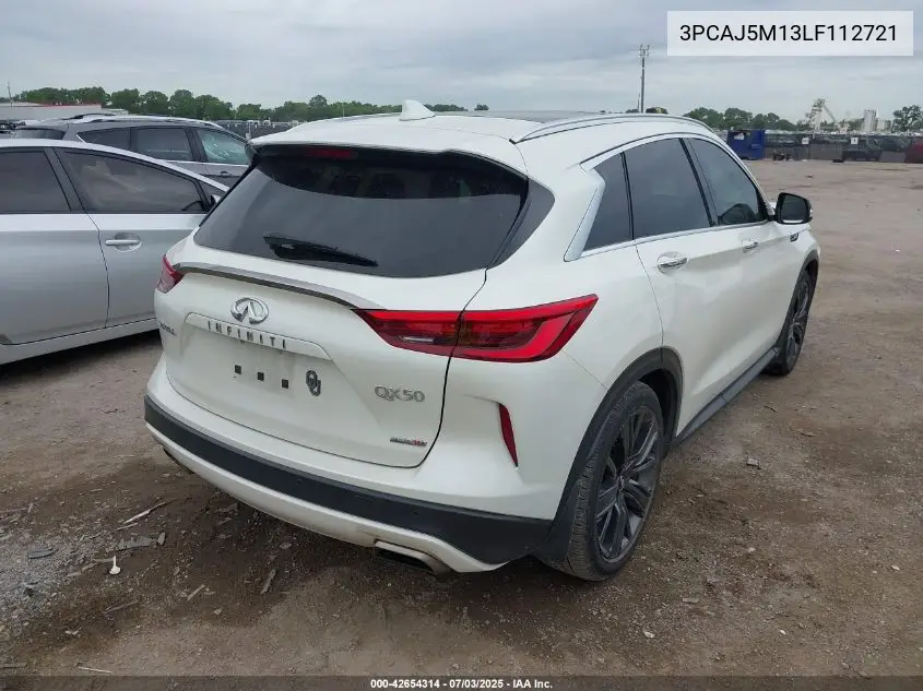 2020 Infiniti Qx50 Essential VIN: 3PCAJ5M13LF112721 Lot: 42654314