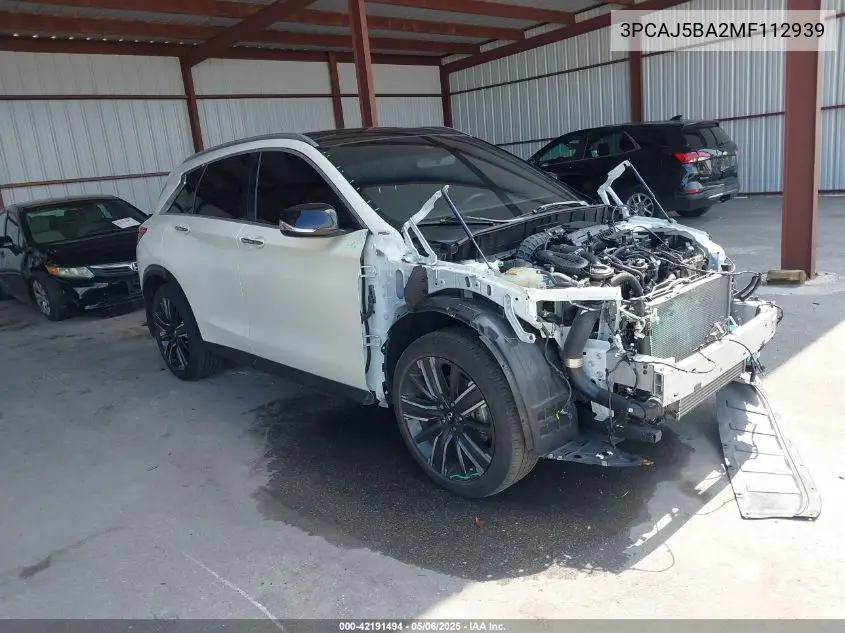 2021 Infiniti Qx50 Luxe VIN: 3PCAJ5BA2MF112939 Lot: 42191494