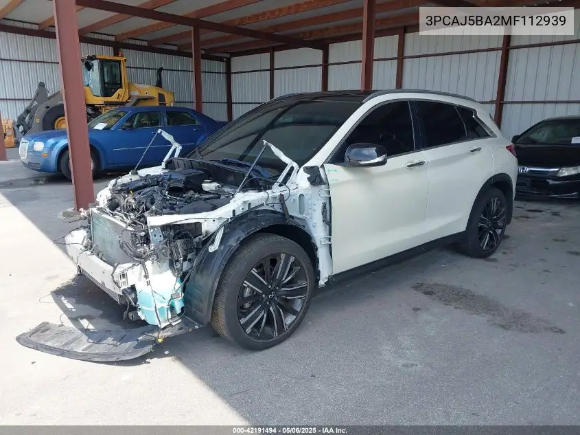 2021 Infiniti Qx50 Luxe VIN: 3PCAJ5BA2MF112939 Lot: 42191494
