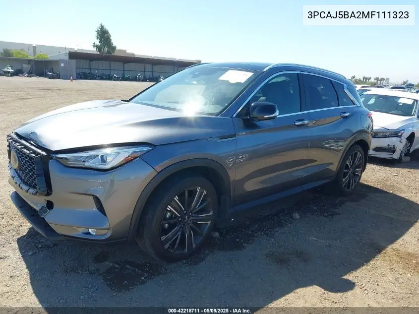 2021 Infiniti Qx50 Luxe VIN: 3PCAJ5BA2MF111323 Lot: 42218711