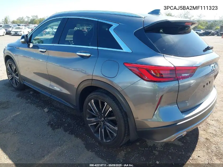 2021 Infiniti Qx50 Luxe VIN: 3PCAJ5BA2MF111323 Lot: 42218711