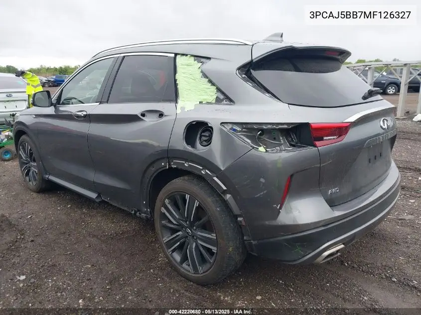 2021 Infiniti Qx50 Luxe Awd VIN: 3PCAJ5BB7MF126327 Lot: 42220680