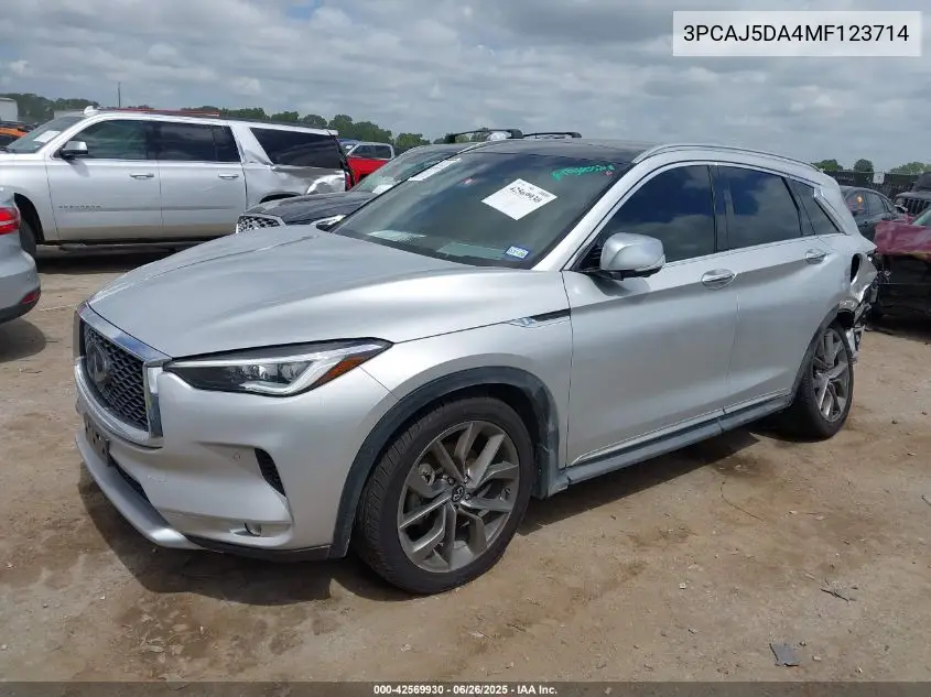 2021 Infiniti Qx50 Autograph VIN: 3PCAJ5DA4MF123714 Lot: 42569930