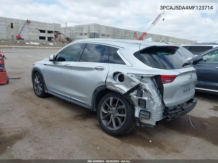 2021 Infiniti Qx50 Autograph VIN: 3PCAJ5DA4MF123714 Lot: 42569930