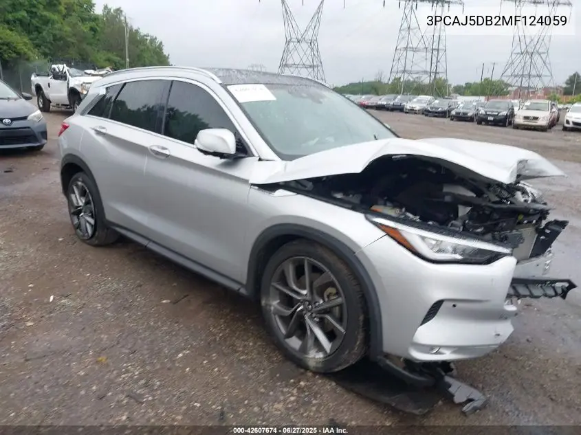 2021 Infiniti Qx50 Autograph Awd VIN: 3PCAJ5DB2MF124059 Lot: 42607674
