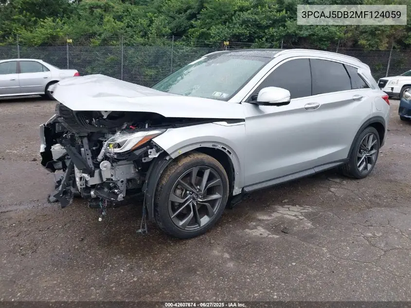 2021 Infiniti Qx50 Autograph Awd VIN: 3PCAJ5DB2MF124059 Lot: 42607674