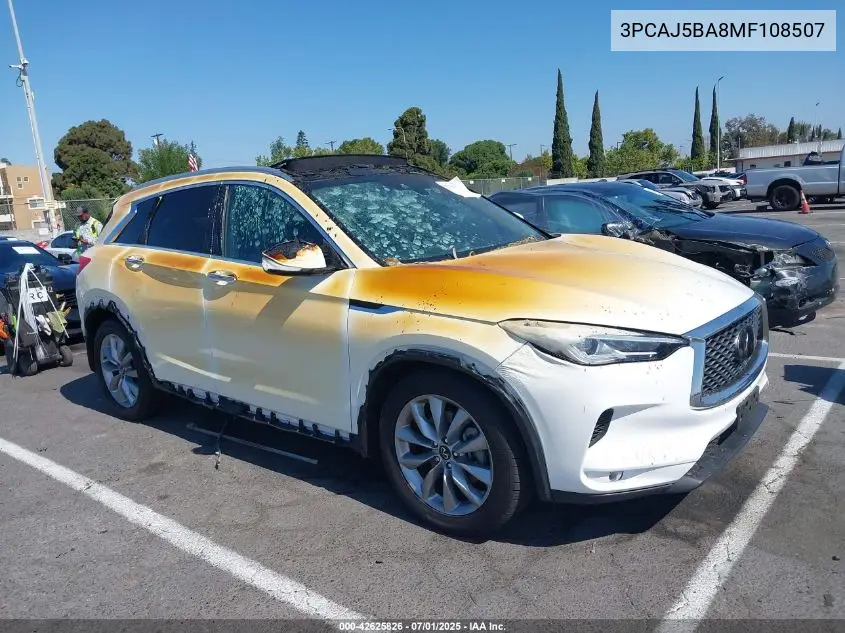 2021 Infiniti Qx50 Luxe VIN: 3PCAJ5BA8MF108507 Lot: 42625826