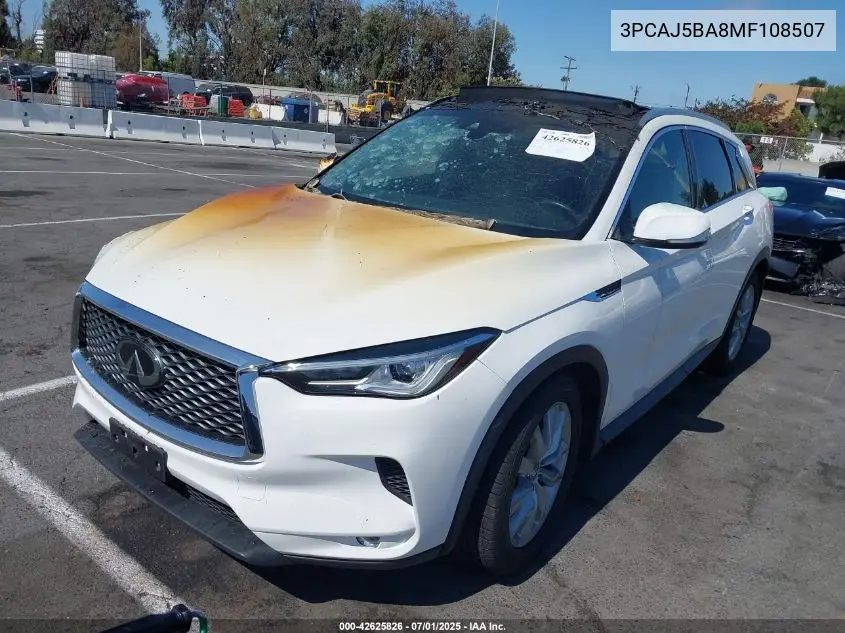2021 Infiniti Qx50 Luxe VIN: 3PCAJ5BA8MF108507 Lot: 42625826