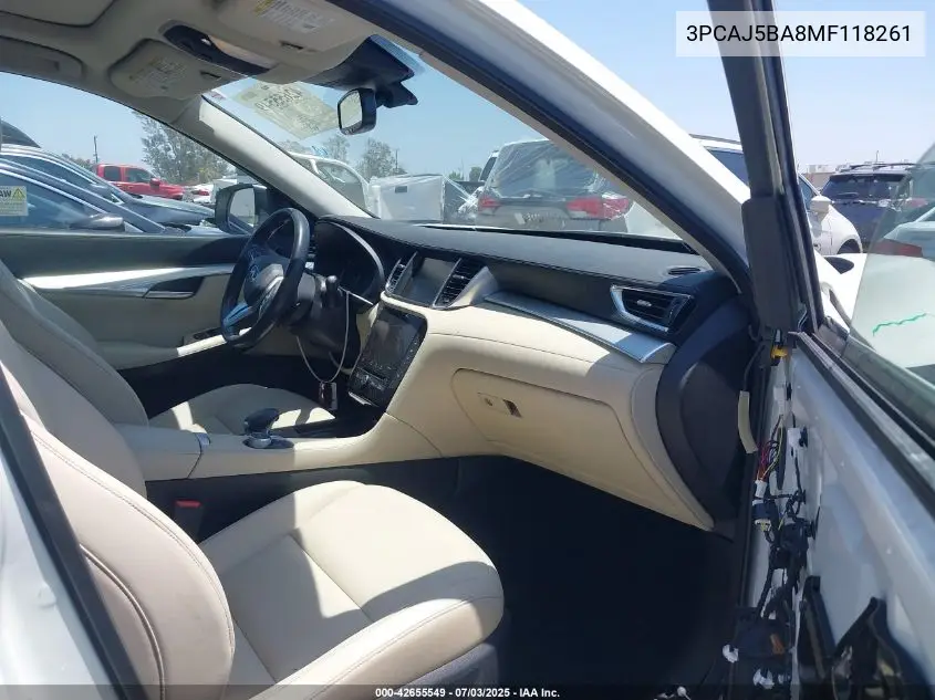 2021 Infiniti Qx50 Luxe VIN: 3PCAJ5BA8MF118261 Lot: 42655549