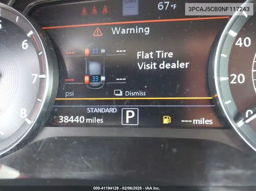 2022 Infiniti Qx50 Essential Awd VIN: 3PCAJ5CB0NF117243 Lot: 41194129