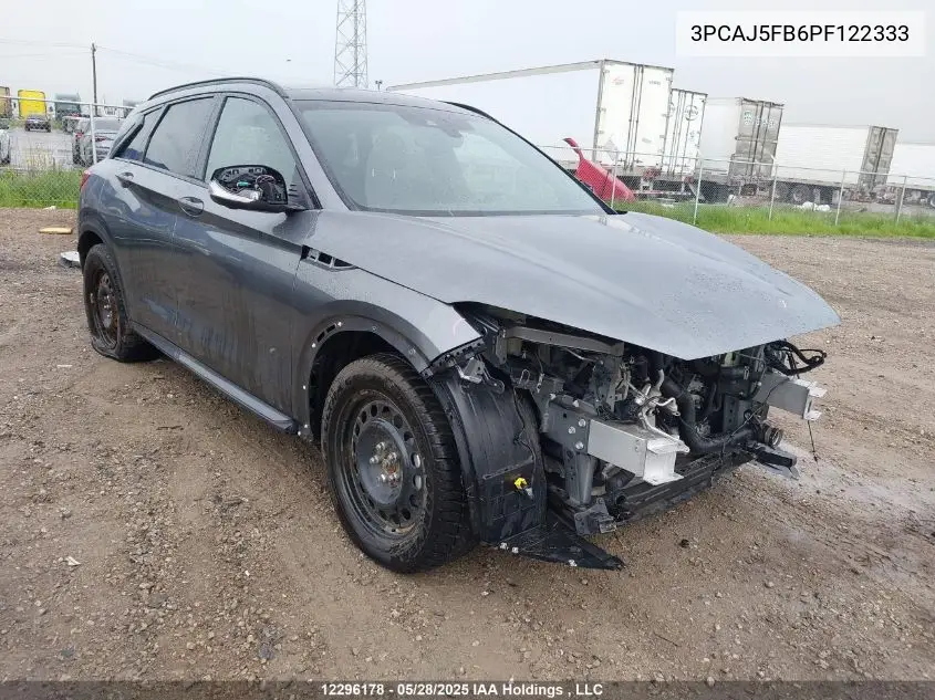 2023 Infiniti Qx50 Sport VIN: 3PCAJ5FB6PF122333 Lot: 12296178