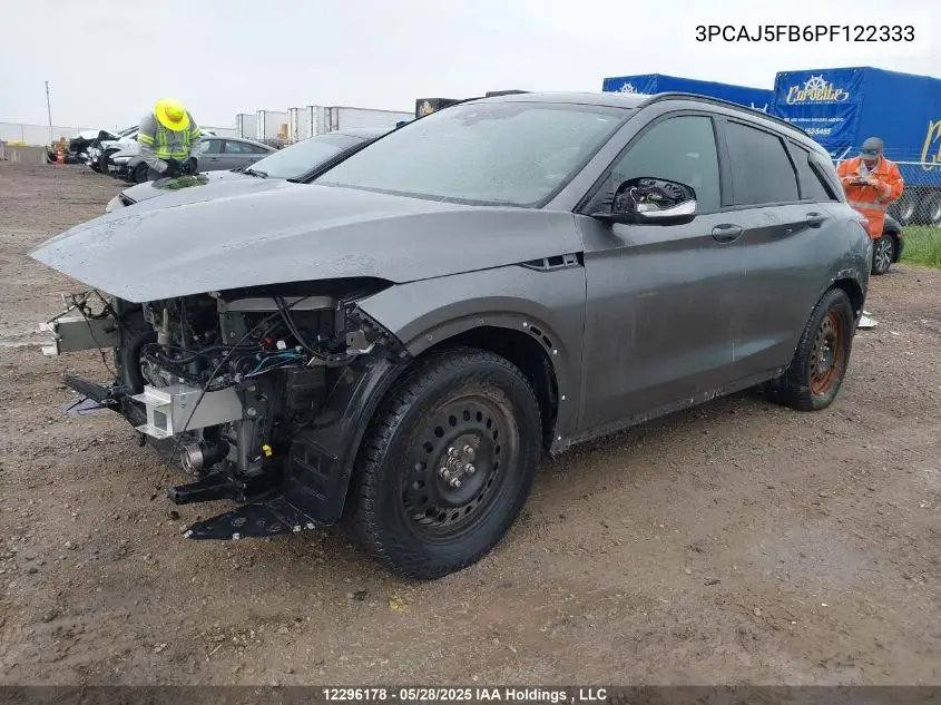 2023 Infiniti Qx50 Sport VIN: 3PCAJ5FB6PF122333 Lot: 12296178