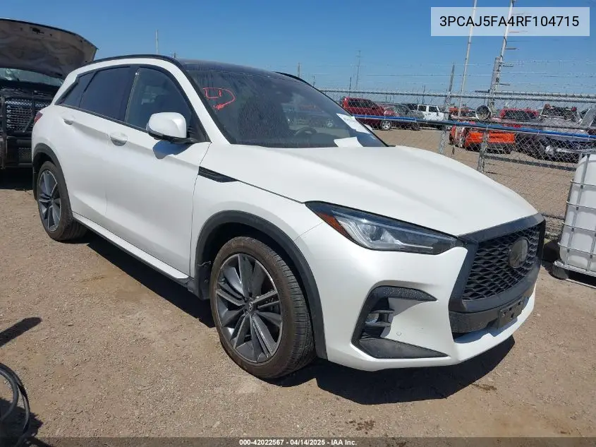 2024 Infiniti Qx50 Sport VIN: 3PCAJ5FA4RF104715 Lot: 42022567