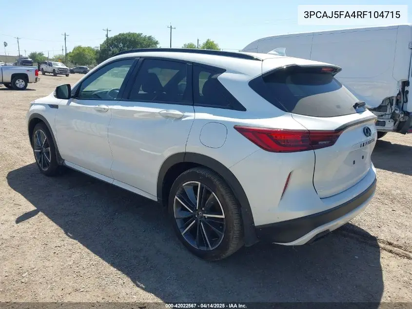 2024 Infiniti Qx50 Sport VIN: 3PCAJ5FA4RF104715 Lot: 42022567