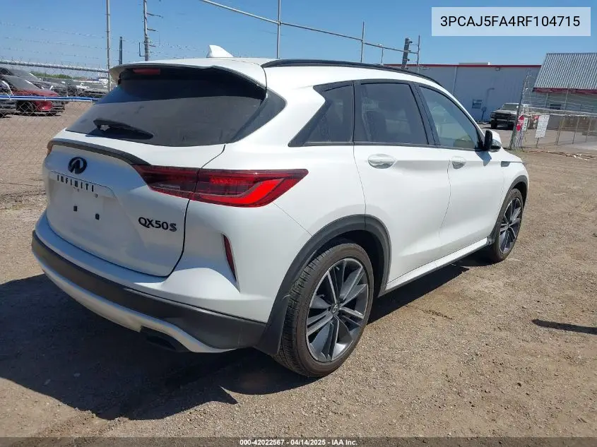 2024 Infiniti Qx50 Sport VIN: 3PCAJ5FA4RF104715 Lot: 42022567