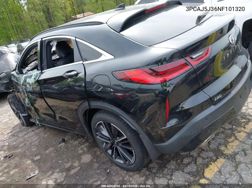 2022 Infiniti Qx55 Luxe Awd VIN: 3PCAJ5J36NF101320 Lot: 42022702