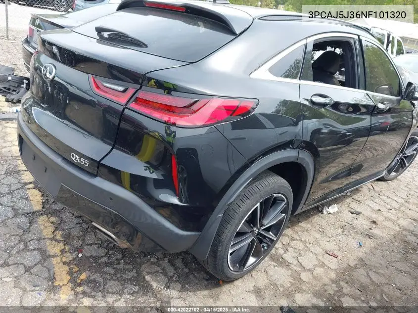 2022 Infiniti Qx55 Luxe Awd VIN: 3PCAJ5J36NF101320 Lot: 42022702