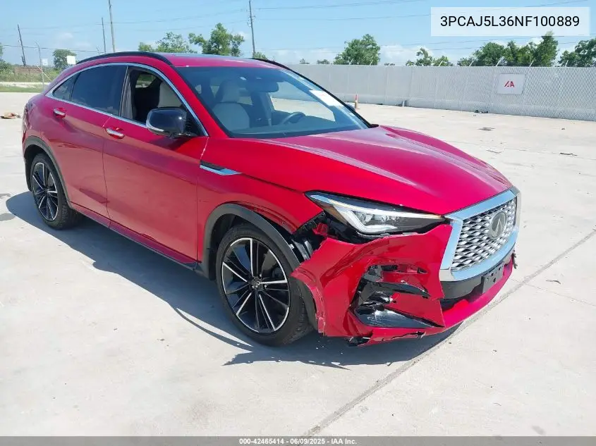2022 Infiniti Qx55 Sensory Awd VIN: 3PCAJ5L36NF100889 Lot: 42465414