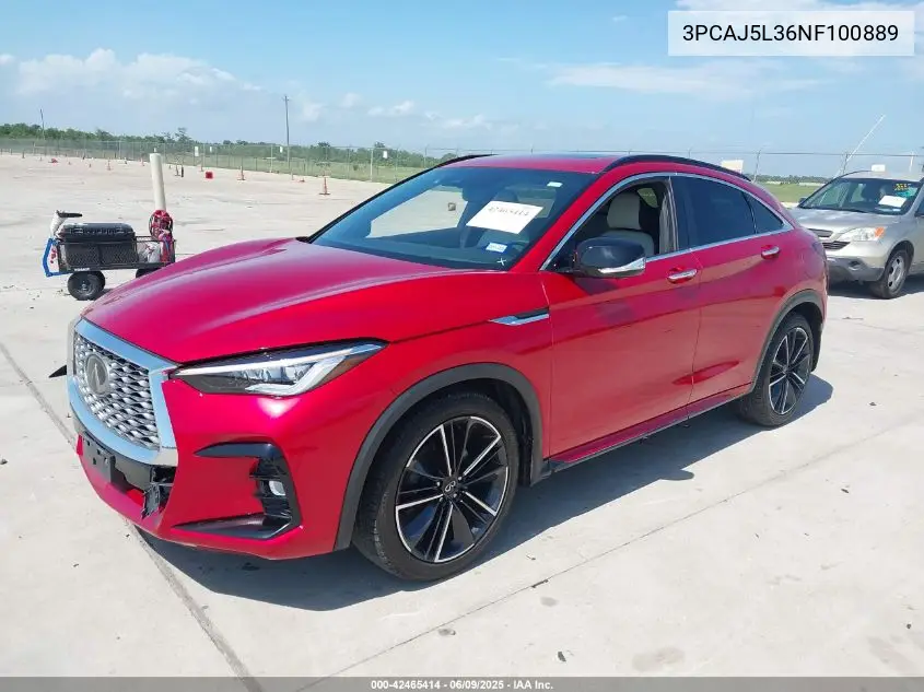 2022 Infiniti Qx55 Sensory Awd VIN: 3PCAJ5L36NF100889 Lot: 42465414
