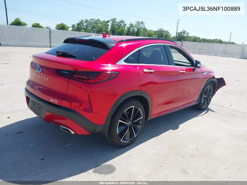 2022 Infiniti Qx55 Sensory Awd VIN: 3PCAJ5L36NF100889 Lot: 42465414