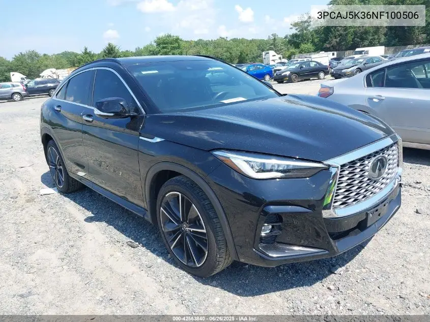 2022 Infiniti Qx55 Essential Awd VIN: 3PCAJ5K36NF100506 Lot: 42563840