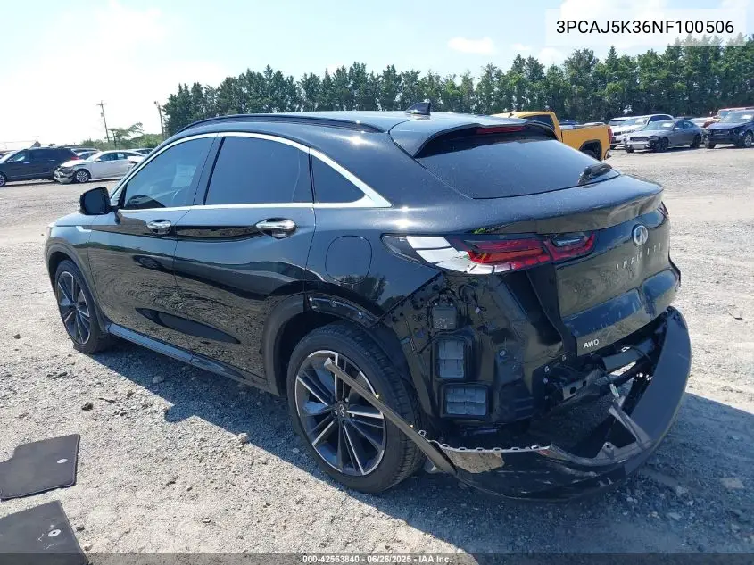 2022 Infiniti Qx55 Essential Awd VIN: 3PCAJ5K36NF100506 Lot: 42563840