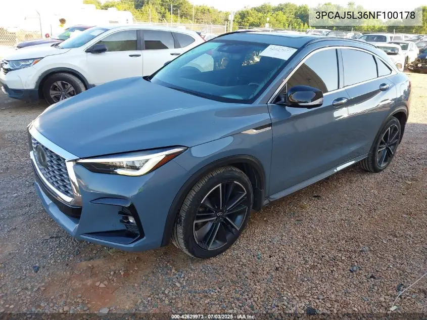 3pcaj5l36nf100178 3PCAJ5L36NF100178 2022 Infiniti Qx55 Sensory Awd
