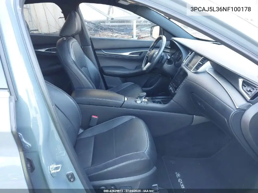 3pcaj5l36nf100178 3PCAJ5L36NF100178 2022 Infiniti Qx55 Sensory Awd