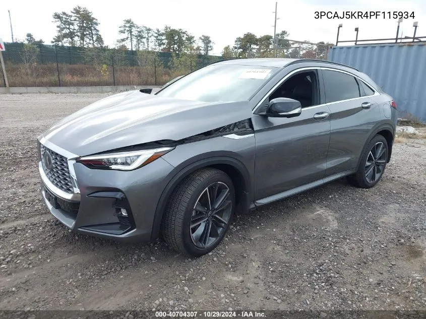 2023 Infiniti Qx55 Essential Awd VIN: 3PCAJ5KR4PF115934 Lot: 40704307