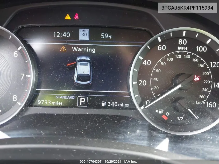 2023 Infiniti Qx55 Essential Awd VIN: 3PCAJ5KR4PF115934 Lot: 40704307