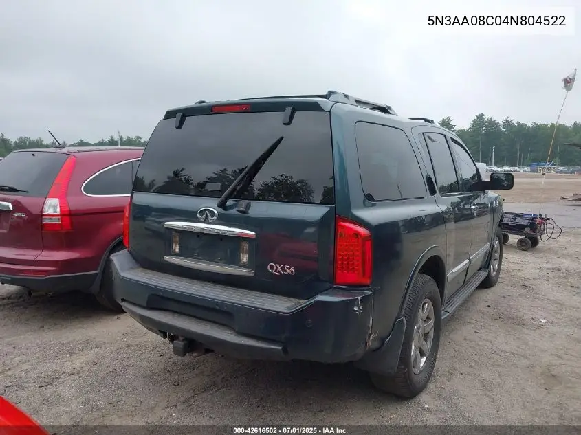 2004 Infiniti Qx56 VIN: 5N3AA08C04N804522 Lot: 42616502