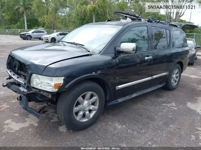 2005 Infiniti Qx56 VIN: 5N3AA08C15N811321 Lot: 42246310