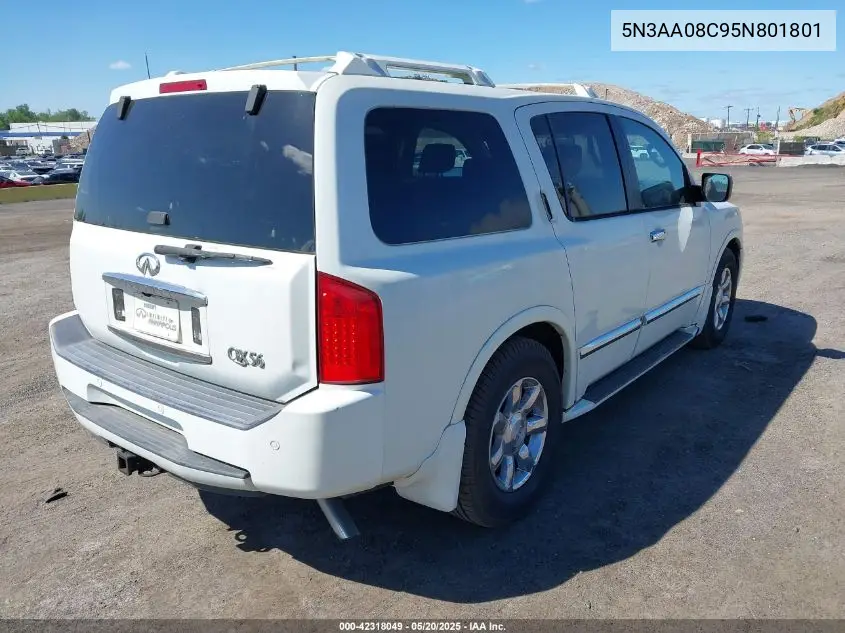 2005 Infiniti Qx56 VIN: 5N3AA08C95N801801 Lot: 42318049