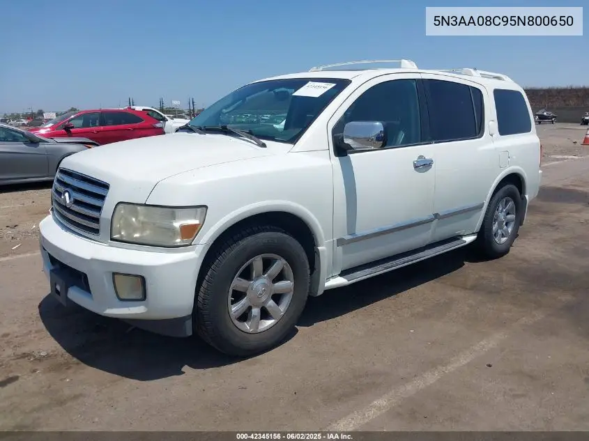 2005 Infiniti Qx56 VIN: 5N3AA08C95N800650 Lot: 42345156