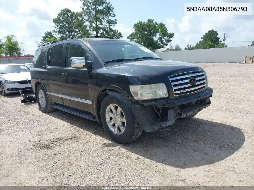 2005 Infiniti Qx56 VIN: 5N3AA08A85N806793 Lot: 42542433