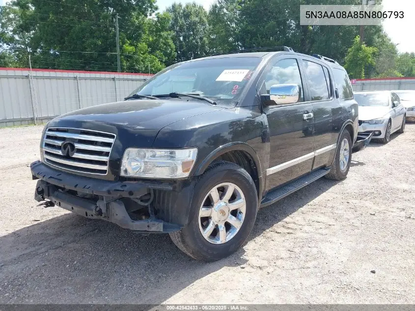 2005 Infiniti Qx56 VIN: 5N3AA08A85N806793 Lot: 42542433