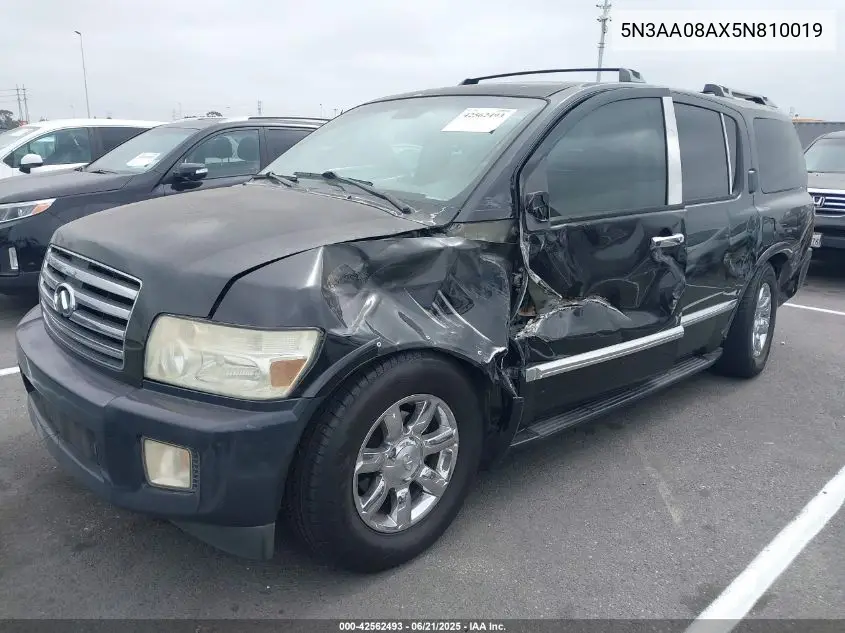 2005 Infiniti Qx56 VIN: 5N3AA08AX5N810019 Lot: 42562493