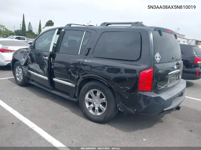 2005 Infiniti Qx56 VIN: 5N3AA08AX5N810019 Lot: 42562493